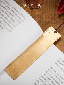 Handmade Bronze Ruler Creative Bookmark Scale Miniature Vintage Style Stationery Business Supplies Drawing Measuring Tools