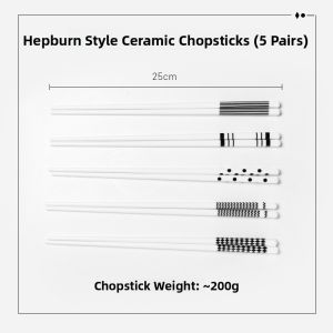 CAROTE | Home Use Anti-Moisture High-Temperature Resistant Ceramic Chopsticks Set for Individual Use