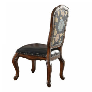 European-Style Dining Chair Genuine Leather Retro Armrest Armchair Solid Wood Home Leisure Computer Chair Desk Chair American Dining Table and Chair