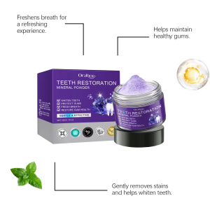 Purple Teeth Whitening Powder Toothpaste Brighten Yellow Teeth Remove Tooth Stain Fresh Breath Dental Cleaning Oral Care Product
