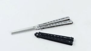 KNIFEZER Pisau Sisir Besi Butterfly Balisong Training Knife CS GO - LF-9898