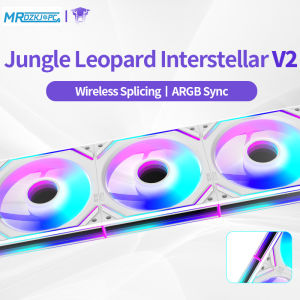 Jungle Leopard Interstellar V2 CPU Fan ARGB 120mm White Prism Lian li Same Model Infinite Mirror Building Block Splicing PC Fan 3 IN 1 5V 3PIN Mainboard Lighting Sync