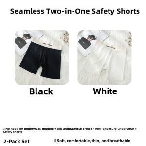 Miiow | Seamless Safety Pants Womens Skirt Special No Trace Anti Exposure Bottoming Four Corner Flat Angle Underwear Polyester Spandex