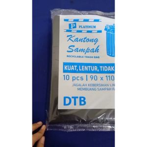 Kantong Sampah Hitam Besar Ukuran 90x110 cm - Isi 10 Pcs