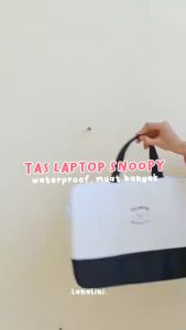 Sleeve Pouch Sarung Tas Jinjing Bag Ipad Tab Tablet Macbook Air Pro Laptop Asus Acer Lenovo HP Huawei 11 12 13 14 15 inch Motif Gambar Karakter Kartun Cartoon Snoopy Warna Biru Hitam Lucu Cute Murah Korean Model Tali Jinjing