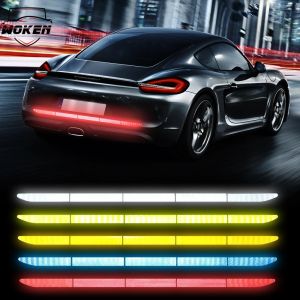 【WOKEN】5pcs/Set Car Reflective Stickers Trunk Anti-Rear Collision Anti-Collision Safety Warning High Reflective Tape Car Rear Bumper Decals Car Accessories