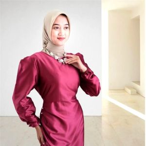 Ellora Dress Satin Silk - Baju Kondangan Wanita Bridesmaids Dress Kekinian