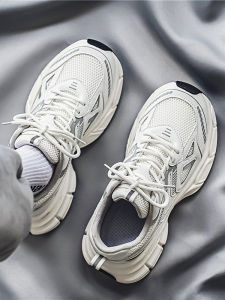 Mens Summer Breathable Mesh Sport Shoes Casual Thick Bottom Net Surface Autumn Versatile Heightening Street Style Mens Footwear