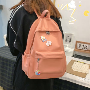 Harajuku Style Womens Backpack Simple Versatile Double Shoulder Bag High School University Student Design Trendy Bookbag