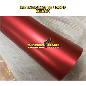 Stiker Skotlet Motor Merah metalic Doff Panjang 5 Meter