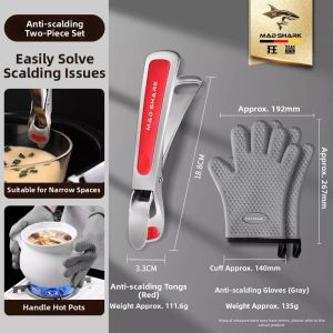Mad Shark | Heat-Resistant Dish Gripper Stainless Steel