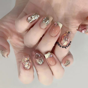 MONLEYTA | Handmade Nail Art Patch Autumn Winter Short And Long Finished Products High End Feelings Wearable Nails Manicure From China