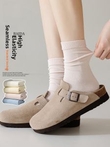 MiiOW | Cat Woman Spring Summer Cotton Socks Womens Mid-Calf No-Show Anti-Bacterial High Elasticity Anti-Ball No-Show Cotton Socks