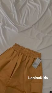 Rok Cargo Viral Korean Style Anak Perempuan 1-10 Tahun - Tali Serut Belah Belakang Terbaru - Celana Panjang Kargo Wanita