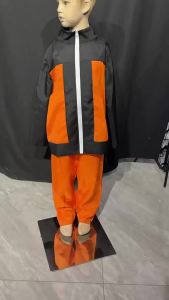 Uzumaki Naruto Costume for Kids Boy 3-12years old Halloween Cosplay Jacket Suit Top Pants Set Headband Anime Ninjao Shippuden Second Uniform Garment Anime Blaster Jacket Naruto Costume