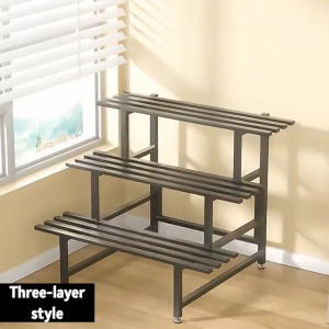 FurnishFiesta Plant Stand Carbon Steel Flower Stand Metal Pot Display Rack Indoor Outdoor Ladder Display Rack Mga patungan ng palayok na gawa sa metal