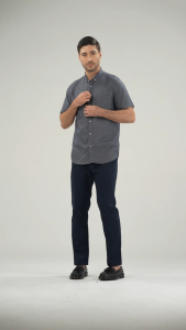 MOC Kemeja Lengan Pendek Pria REMARK - Black