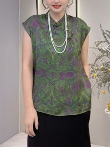 QINGNAER | Elegant Chinese Style Large Size Womens Shirt Summer