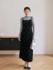 JULULOOK | Đầm Voan Hoa A-Line Dạng Ép Eo Plus-Size