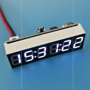 6-bit Clock LED Digital Electronic Clock W Second Display Module Power Off Memory Brightness Adjustment DC 5V 12V car Watch RBYG