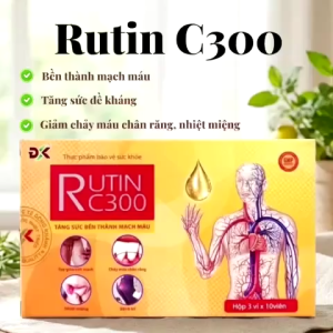 Rutin C300 Hỗ Trợ Bền Thành Mạch Máu Mao Mạch | Vitamin C Rutin Giảm Chảy Máu Chân Răng 30 Viên