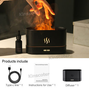 USB Desktop RGB Flame Aroma Diffuser Humidifier 7 Colors Simulation Light Aromatherapy Air Purifier for Bedroom