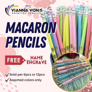 MACAROON PENCILS COLORFUL PENCILS WITH FREE LASER ENGRAVED NAME