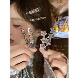 Kẹp Tóc Hình Ngôi Sao Hồng Rhinestone Kẹp Tóc Hình Trái Tim Kẹp Tóc Hình Mỏ Vịt Phụ Kiện Tóc Mùa Đông Cho Bé Gái Phụ Kiện Tóc Phong Cách Hàn Quốc