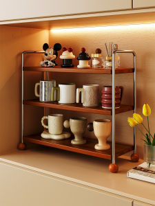 Desktop Organizer Box Cup Holder Home Use Water Cup Display Cabinet Coffee Cup Storage Rack Chinese Style Tea Set Storage Case