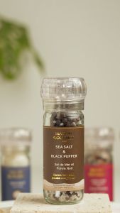 3 X Maison Gourmet Ancient Sea Salt Grinder Blended with Black Pepper 90 g