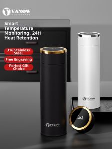 Vanow | Temperature Monitoring Portable Stainless Steel Thermos Cup