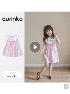 2-8 Tahun dress rainbow anak perempuan / birthday dress / Gaun ulang tahun anak
