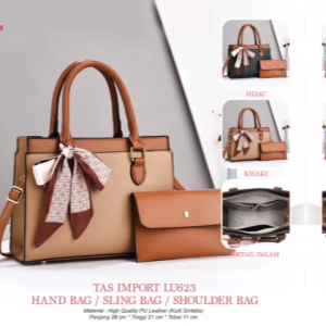 Tas Importt Hand Sling Atau Shoulder Bag Kulit Sintetis Berkualitas Free Dompet LU623 Asta