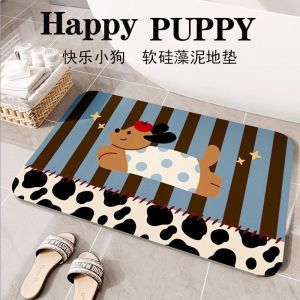 Thảm Phòng Tắm Hình Chú Chó Hoạt Hình Thảm Chống Trượt Thảm Chân Chống Thấm Nước Thảm Phòng Tắm Hình Hoạt Hình Cho Cửa Nhà Vệ Sinh
