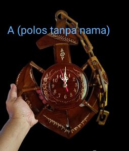 jam dinding jangkar kayu jati