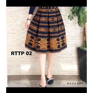 Rok tenun pendek model payung-rom tenun shafia-baju tenun-dress tenun