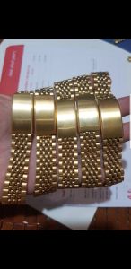 dây đồng hồ hạt gạo đúc thép không gỉ mạ vàng có đầu ôm vs bằng lắp cho đồng hồ nam đẳng cấp thời trang đỉnh của đỉnh