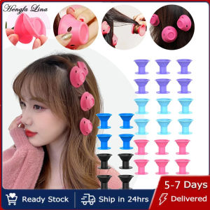 Hengfa Lina 5/10/20ชิ้นซิลิโคนยางนิ่มไม่ให้ความร้อนคลิปลูกกลิ้งม้วนผมบิดเกลียวเครื่องม้วนผมเครื่องมือแต่งผมด้วยตัวเองสำหรับหญิงสาว