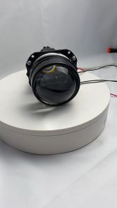 Lampu biled Projector Mobil Biled 25INC Blue Lens 12V 50W Mata Setan Biru Es Lensa Bifokal Film Biru Kipas Pendingin