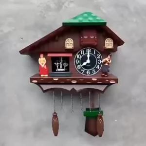 นาฬิกาแขวนสไตล์ชนบทสไตล์ยุโรปใหม่ Cuckoo นาฬิกาแขวนบอกเวลาหน้าต่างห้องนั่งเล่นนาฬิกานกกาเหว่าเรียบง่ายสร้างสรรค์ทันสมัย