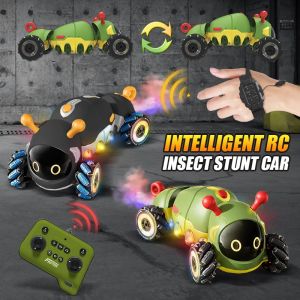 Bug Rc Stunt Drift Car Led Electric Cars Gesture Sensing Deformation Twist Remote Control Car Electronic Kids Toys Gifts