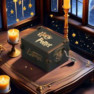 ของขวัญวันเกิดแฮร์รี่ Potter ที่น่าตื่นเต้นและสร้างสรรค์ กล่องดนตรีแบบหมุนด้วยมือทำจากไม้ ของเล่นเสริมทักษะสำหรับเด็ก