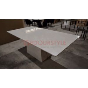 (Free Installation) Vedourstyle Modern Full Marble Dining Table Meja Makan Meja Batu Ceramic 大理石餐桌