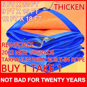 30 years without breakage trapal waterproof makapal buy 1 take 1 12FTx18FT  Trapal Lona Tolda Tarpaulin thickened waterproof sunscreen double-sided coating with holes durable PE material not afraid of tearing lona makapal original  tolda waterproof