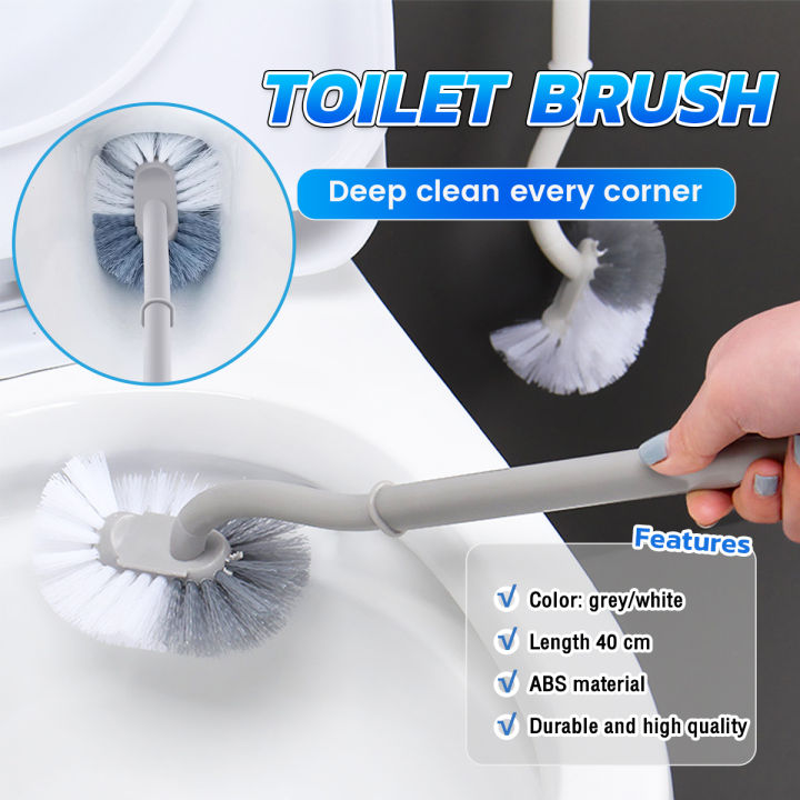 Digeo Long-Handled Toilet Brush Curved Head Soft Bristles Quick Drying ...