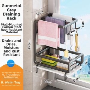 youqin | Wall-mounted Sink Draining Organizer Kitchen Rack