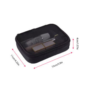 Women Fashion Makeup Bag Women Solid Color Zipper Cosmetic Bag Mesh Transparent Casual Travel Portable Mini Wash Storage Bags