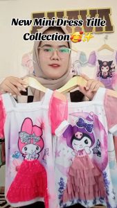 Mini Dress Tangan Tille Printing Anak Perempuan 1-9th - Bahan Knits Premium - Fashion