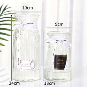 ยุโรปสไตล์ขนาดใหญ่ โปร่งแสง แจกันแก้วสําหรับดอกไม้แห้ง Hydroponics ดอกกุหลาบสดลิลลี่ช่อดอกไม้ผู้ถือห้องนั่งเล่นหรูหรา Decor