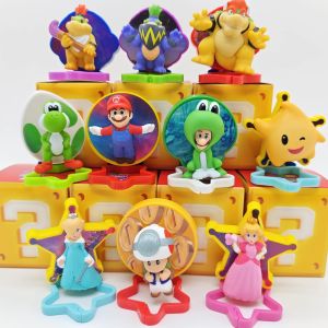 Bandai | New Genuine Super Mario Collectible Figures Blind Box Luigi Peach Yoshi Bowser Toad Creative Desk Decor Ornament Fans Gift